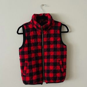 Show Lai red and black plaid vest. Size small
